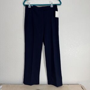Calvin Klein Madison Navy Blue Trousers Pants‎ Size 2 Straight Leg Relaxed Fit